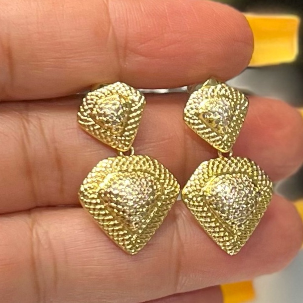 Diamond Shape Cubic Zirconia Dangle Studs!